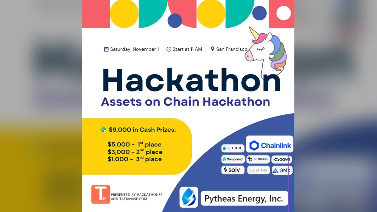 Colorful Assets on Chain Hackathon cover with event and partner information