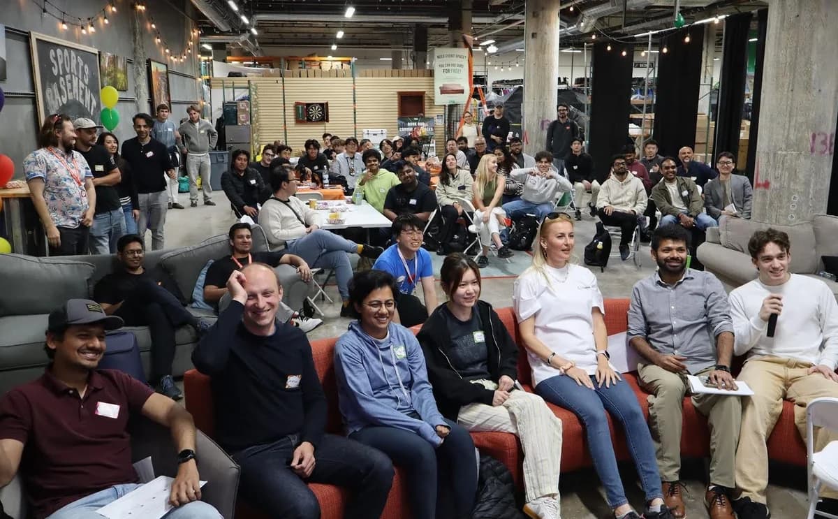 An audience taking part in a professional gathering