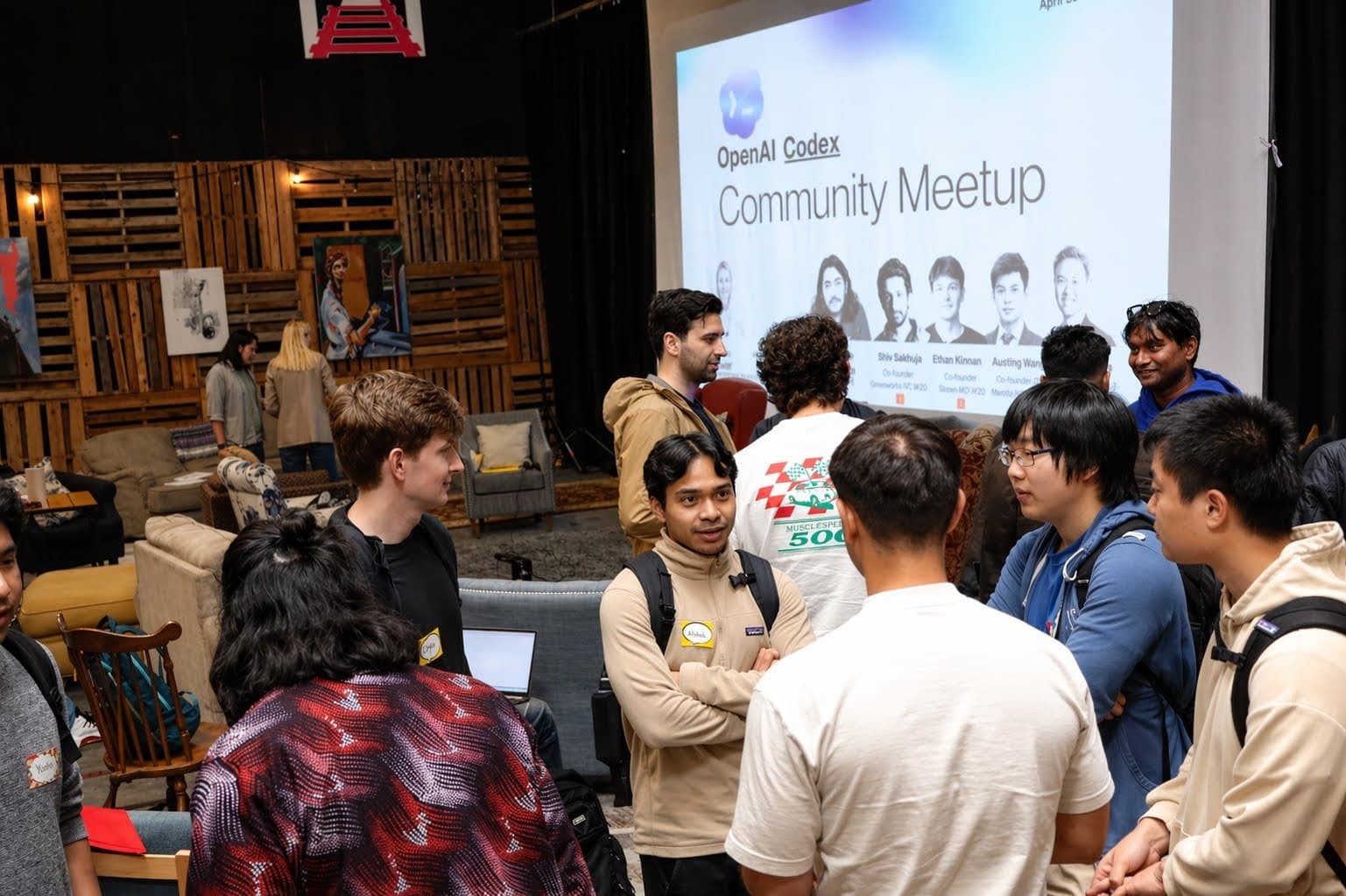 People talking at an OpenAI Codex Community Meetup in San Francisco