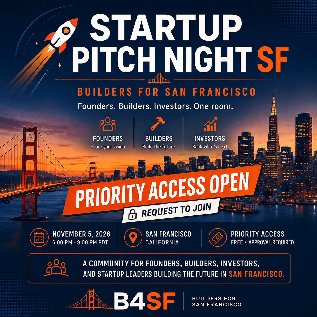 Cover for 🚀 Startup Pitch Night SF | B4SF